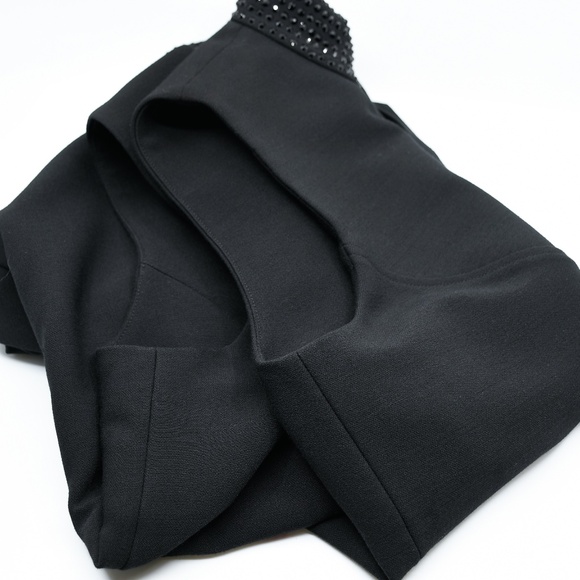 JUDITH & CHARLES Sleeveless Little Black Dress with Studded Collar - Picture 11 of 13